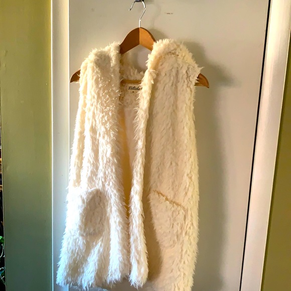 Hooded vest ivory color - Picture 1 of 3